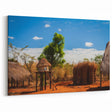 Framed Zambia Art - Traditional African Village Life Canvas Print
