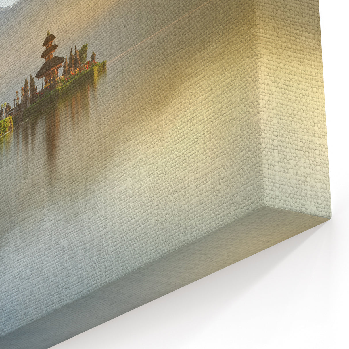 Bali Beach Canvas - Serene Temple Reflections in Indonesia Wall Art