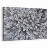 Winter Forest Aerial Wall Art - Snow-Covered Trees Canvas - Nature Decor