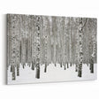 Winter Birch Forest Wall Art - Snowy Woodland Canvas - Nature Decor