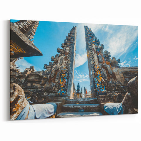Indonesian Temple Gate Artwork - Exotic Culture Canvas Print for Decor