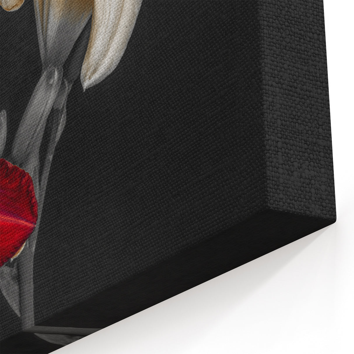 Striking Red and White Lily Art - Floral Canvas Print for Modern Decor