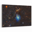 Glowing Blue Nebula Wall Art | Space Canvas Prints | Cosmic Decor