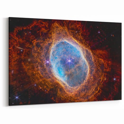 Radiant Blue Nebula Wall Art | Space Canvas Prints | Cosmic Decor