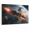 Satellite Firing Through Space - Cosmic Wall Art for Space Lovers