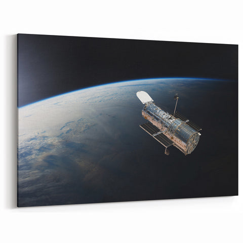 Satellite Orbiting Earth - Stunning Cosmic Wall Art for Home Decor