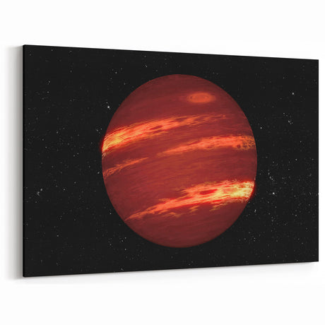 Red Gas Giant Planet Art - Cosmic Space-Themed Wall Decor for Homes