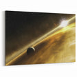 Golden Horizon Space Art - Cosmic Planetary Wall Decor for Homes
