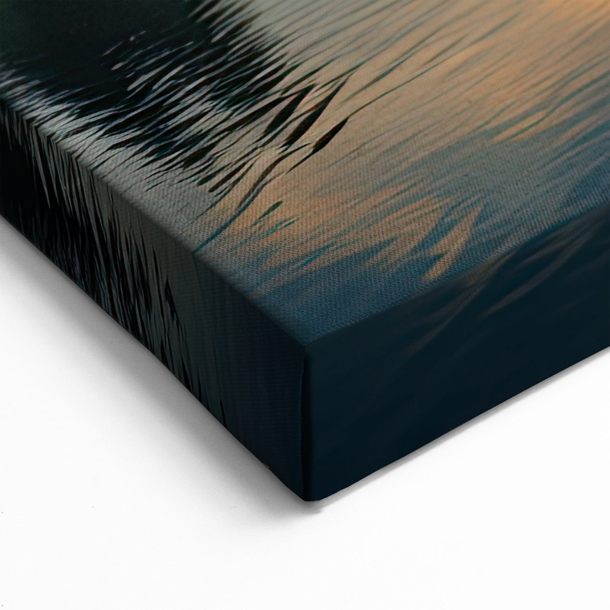 Serene Sunset Over Lake – Peaceful Sun Wall Art with Forest Reflections