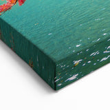 Japanese Scenery Wall Art – Autumn Foliage and Boat on Serene River