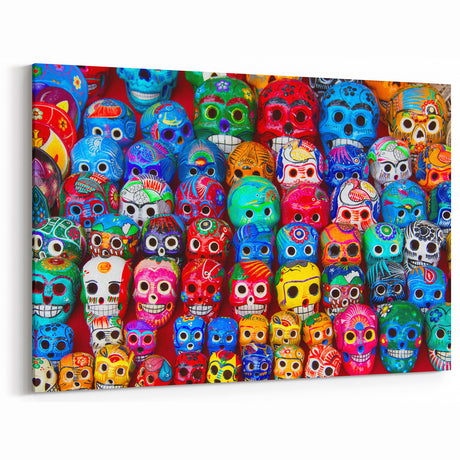 Colorful Day of the Dead Wall Art - Mexican Sugar Skull Photography Decor