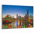Brisbane Lit Bridge and Skyline - Vibrant Night Cityscape Wall Art
