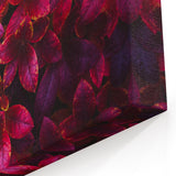 Vibrant Red Botanical Leaves Wall Art - Tropical Leaf Print Decor