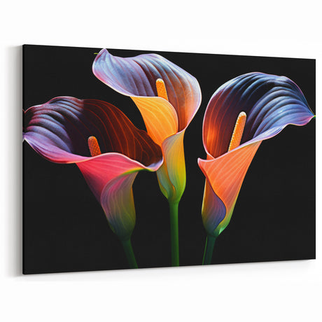 Multicolor Lily Flower Art - Bold Botanical Wall Decor | Vibrant Floral Print