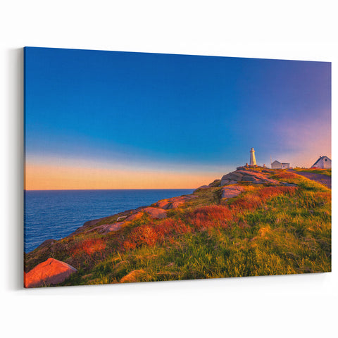 Golden Hour Lighthouse - Stunning Newfoundland Coastal Sunset Wall Art