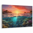 Sunset Over Coral Reef Wall Art - Great Barrier Reef Canvas Prints