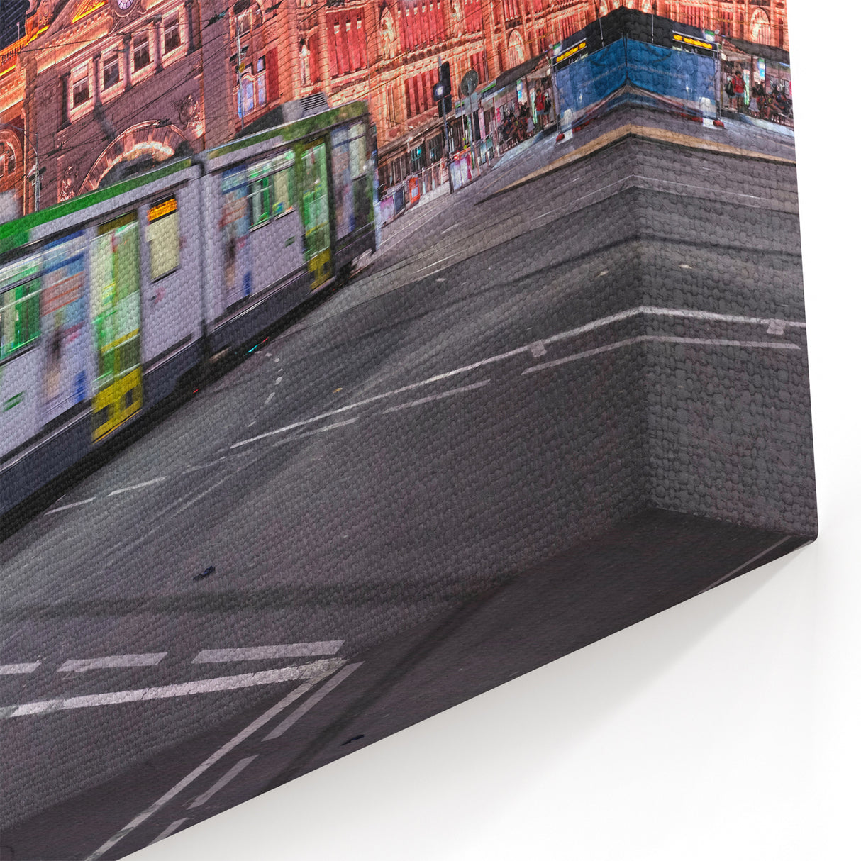 Melbourne Tram and Flinders Station Wall Art - Dynamic Nightscape Print