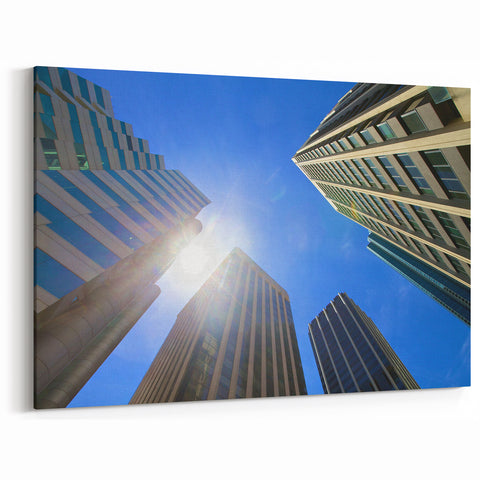 Perth Cityscape Wall Art - Sunlit Skyscrapers Perth City Art Prints