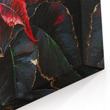 Vibrant Red Poinsettia Wall Art - Botanical Flower Canvas for Holiday Decor