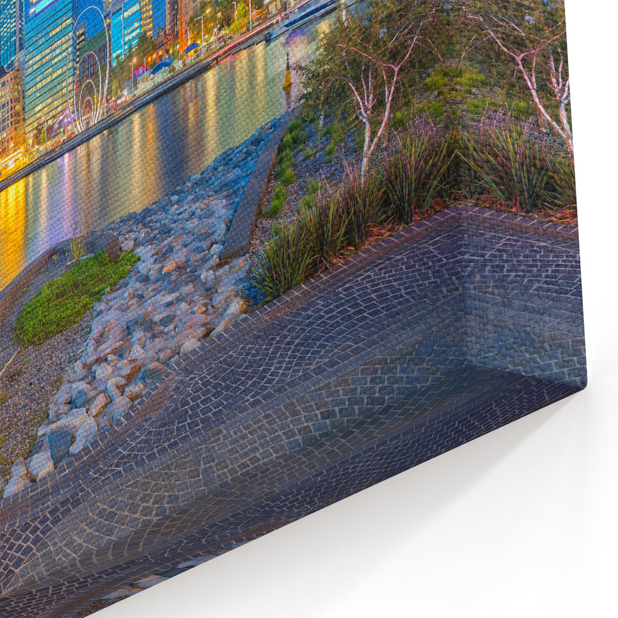 Perth Cityscape Print - Vibrant Night View Perth Skyline Wall Art