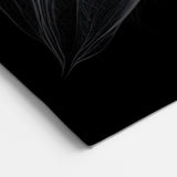 Elegant White Poinsettia Wall Art - Modern Botanical Black and White Decor