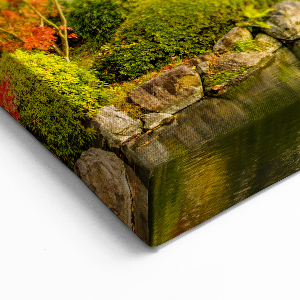 Kyoto Landscape Art - Autumn Foliage and Pagoda Reflection Scene