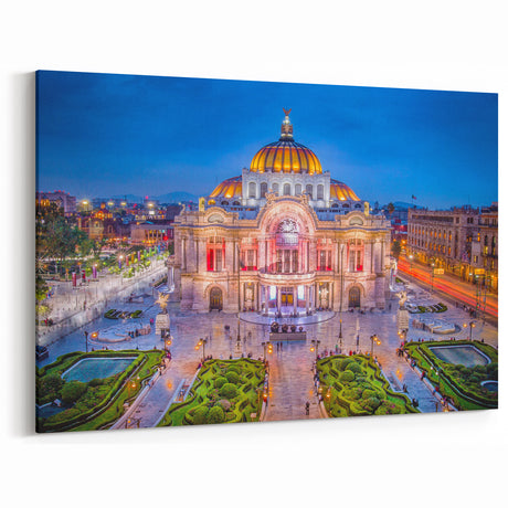 Mexico City Skyline Art - Iconic Palacio de Bellas Artes Canvas Print