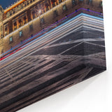 Mexico City Night Art - National Palace Illuminated Street View Canvas