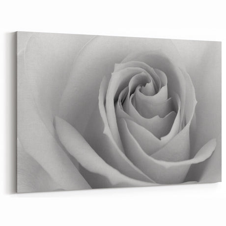 Elegant Black and White Rose Wall Art – Romantic Floral Rose Canvas Print