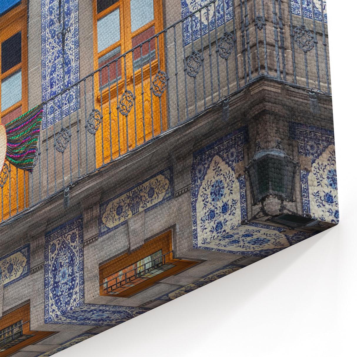 Vibrant Mexico City Wall Art – Colorful Balcony and Tilework Canvas Print