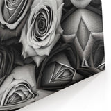 Monochrome Rose Wall Art – Grayscale Floral Rose Canvas Print for Elegance