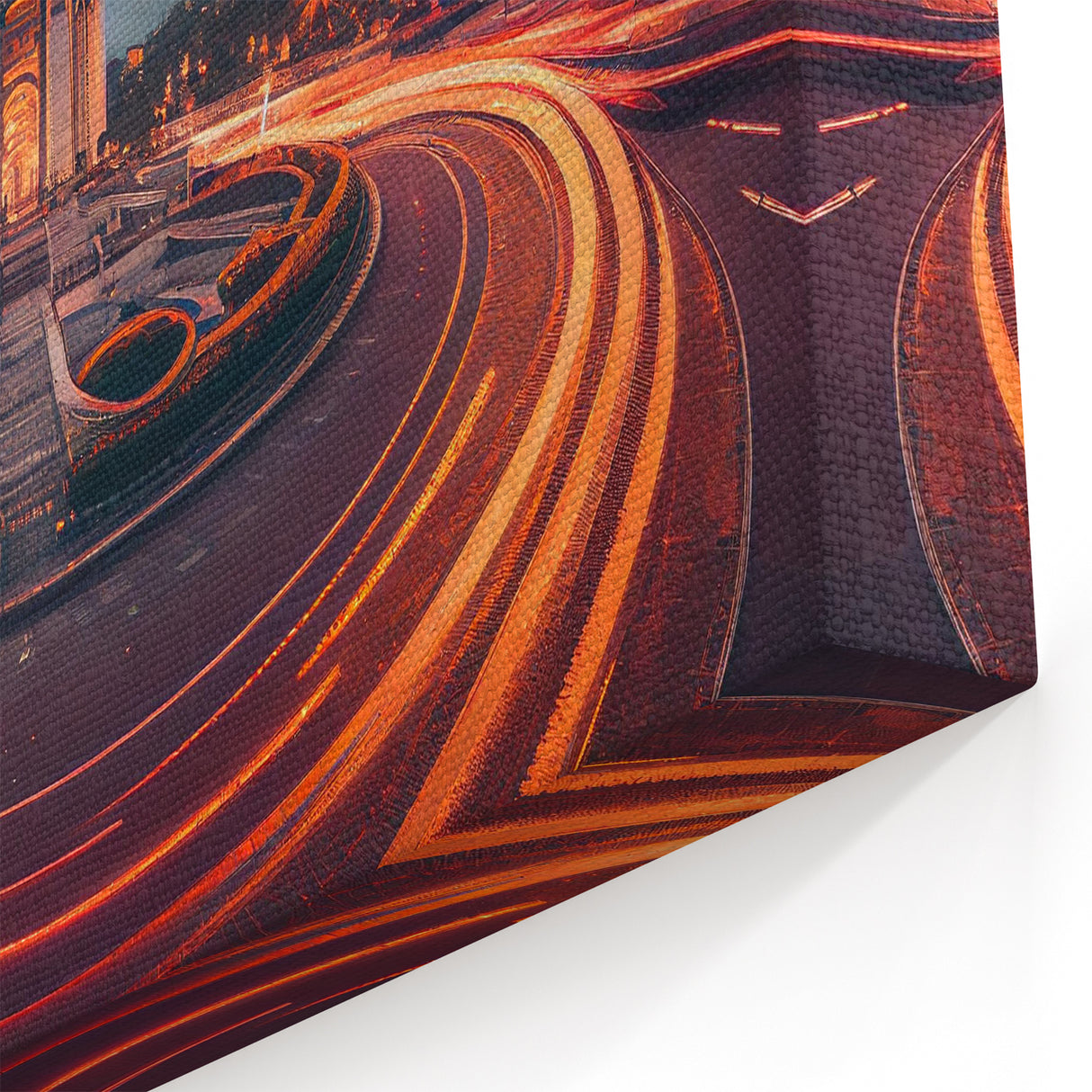 Mexico City Skyline Art – Monument and Roundabout at Night Canvas Print
