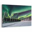 Northern Lights Over Snowy Forest – Captivating Arctic Wall Art