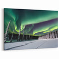 Northern Lights Over Snowy Forest – Captivating Arctic Wall Art