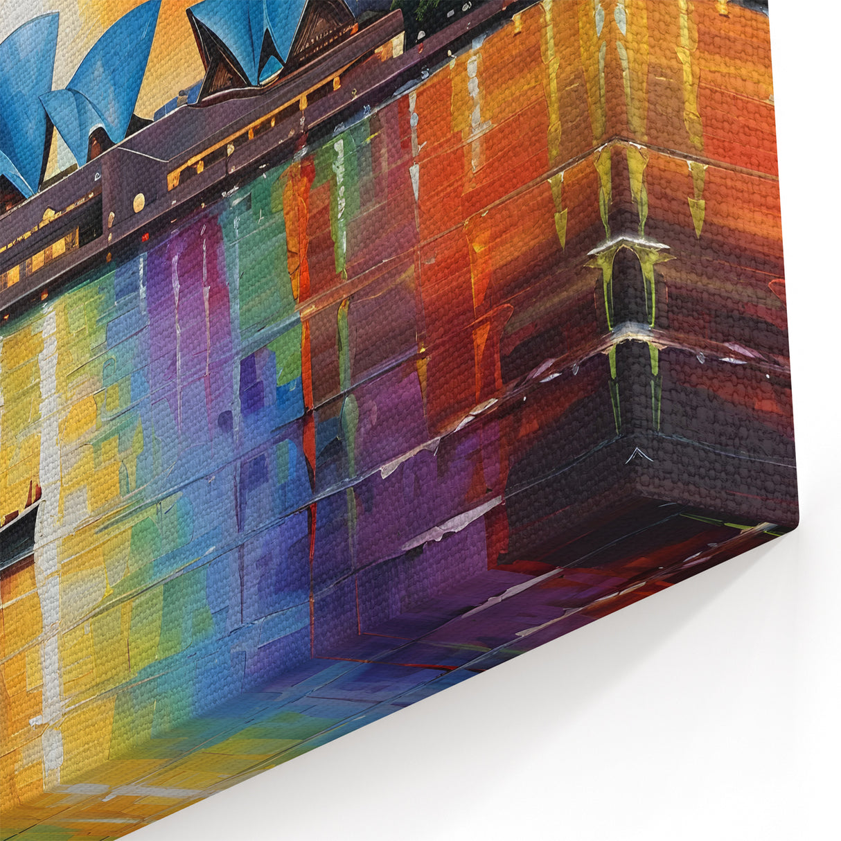 Sydney Opera House Art - Vibrant Textured Sunset Canvas Print