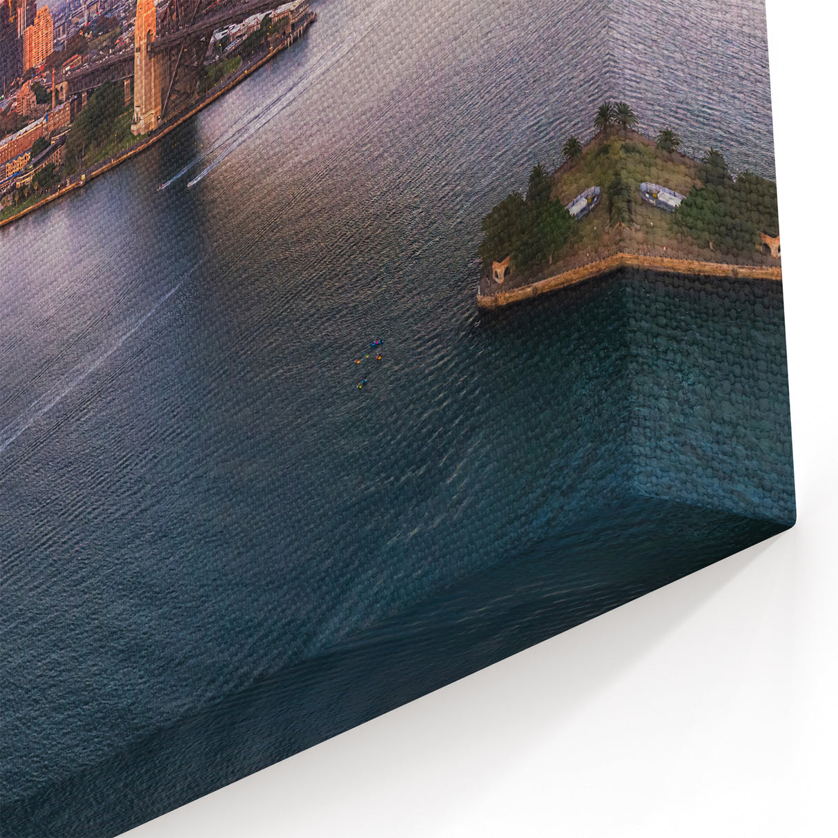 Sydney Cityscape Art - Aerial View of Opera House and Harbour Bridge