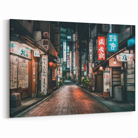 Tokyo Alleyway Art – Serene Night Cityscape Print for Japan Wall Decor