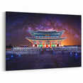 Korean Palace at Night - Scenic Galaxy Sky Art Print