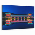 Illuminated Korean Bridge at Night - Scenic Wall Art on Acrylic Glass