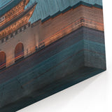 Korean Palace Under Starry Sky - Traditional Wall Art on Rolled Canvas