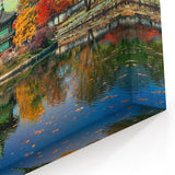 Korean Autumn Pavilion Reflections - Traditional Landscape Wall Art Print
