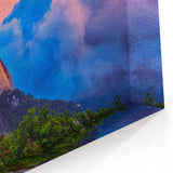 Misty Korean Mountain Sunrise - Scenic Nature Wall Art on Framed Canvas