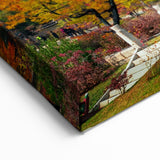 Korean Pavilion in Autumn Colors - Scenic Landscape Wall Art on Canvas