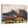 Vibrant Oaxaca Wall Art - Mexican Church and Mountain Scenery Print