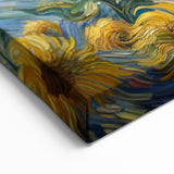 Whimsical Sunflower Wall Art | Vibrant Swirling Sunflower Canvas Print