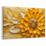Textured Sunflower Wall Art | Bold Yellow Sunflower Canvas Print