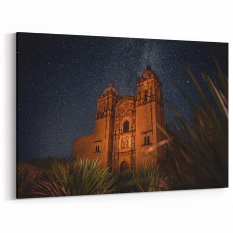 Oaxaca Wall Art – Stunning Mexican Street Scene under a Starry Sky