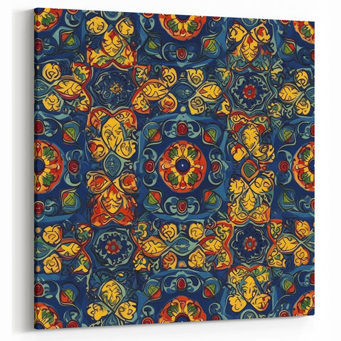 Oaxaca Wall Art – Intricate Mexican Tile Pattern with Vibrant Colors