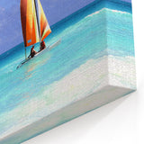 Antigua Coastal Prints - Vibrant Caribbean Sailing Seascape Canvas Art