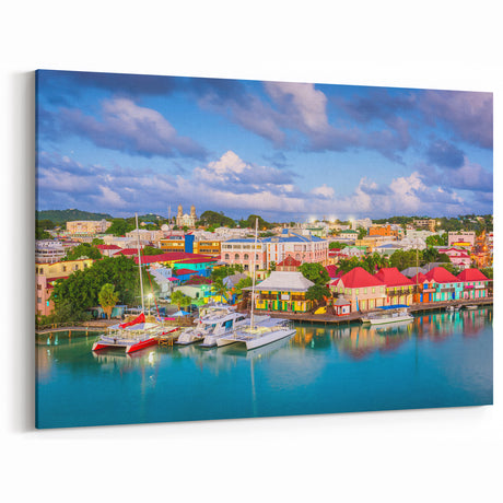 Caribbean Scenery Prints - Colorful Antigua Harbor Art for Wall Decor